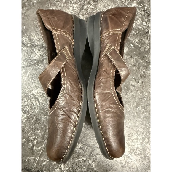Clarks Bendables Womens Leather Mary Jane Comfort Slip One Chocolate Brown 9.5M - Picture 3 of 12